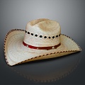 Modern Hat Cowboy Hat Straw Hat 3d model