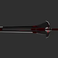 Black And Red Decorated Sword With Sharp Blade And Unique Hilt Design 3d model