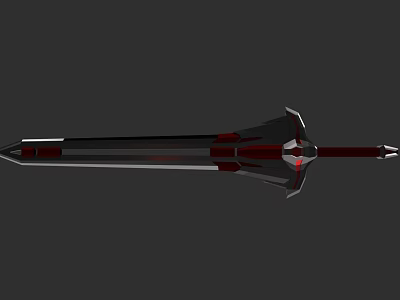 Sci-fi Low Polygon Red Langrisser Clerent Weapon 3d model Sci-fi Low Polygon Red Langrisser Clerent Weapon 3d model
