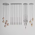 Modern Pendant Lights With Various Metal Frames And Glass Shade Designs 3d model