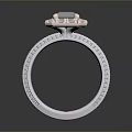 Elegant Fashion Ring With Square Gemstone And Engraved Silver Band