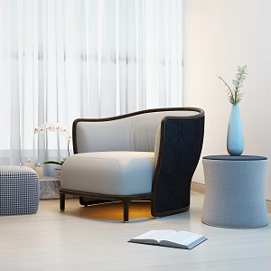 Modern Single Sofa Single Sofa Pedal Combination 3d model