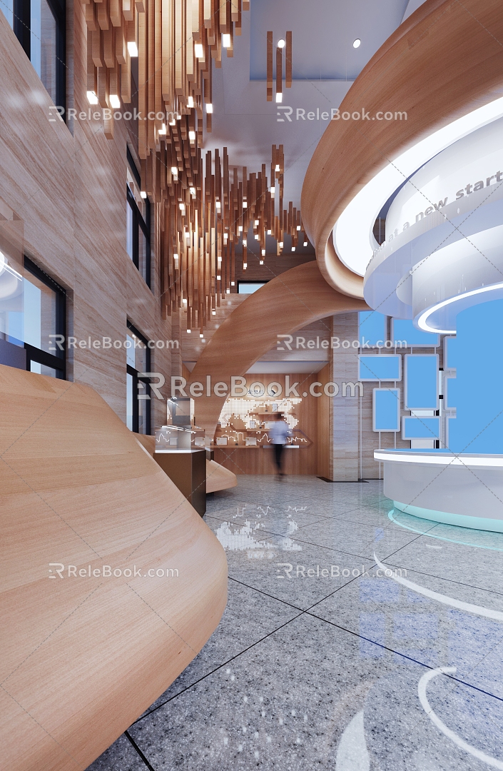 Modern Bank Showroom 3d model