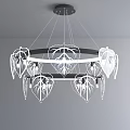 Modern Leaf Shaped Chandelier With Ring Structure And Different Color Options 3d model