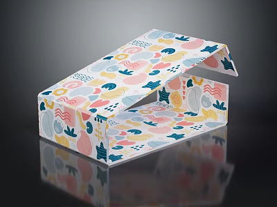 Colorful Decorative Paper House With Abstract Patterns And Geometric Shapes 3d model