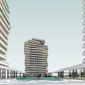 Modern High Rise Residential Buildings With Lush Greenery And Courtyard Surroundings