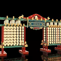 New Chinese style ancient building archway Guochao Guofeng block night market entrance and exit Meichen archway scenic spot gate tower scenic spot gate Guofeng entrance and exit market night city entrance and exit 3d model