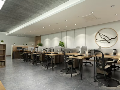 modern public office area office space 3d model