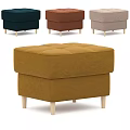 Tufted Upholstered Ottoman With Square Design Multiple Colors And Wooden Legs