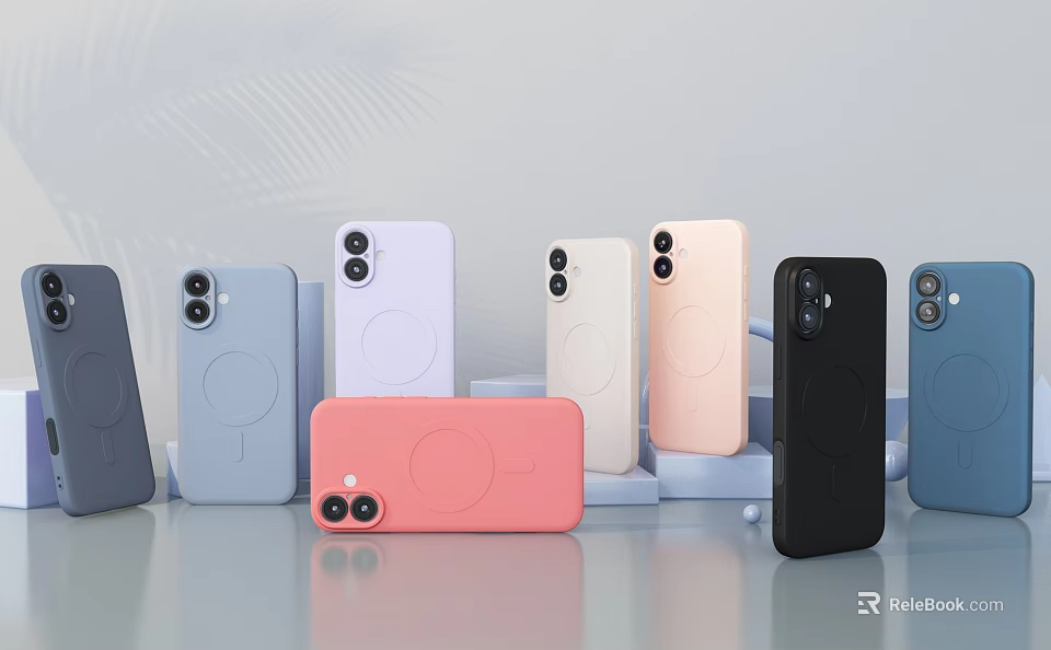Stylish Protective Phone Cases With Camera Hole And Various Color Designs 3d model 