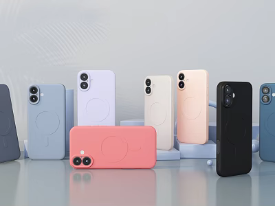 Stylish Protective Phone Cases With Camera Hole And Various Color Designs 3d model