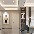 Modern Living and Dining Room Interior Design With Sofa Decorative Artwork Side Table And Cabinet