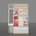 Modern Luxury Cosmetic Display Shelf with Glass Doors and Beauty Products