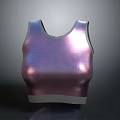 Shiny Metallic Sleeveless Crop Top With Fitted Design For Daily Use