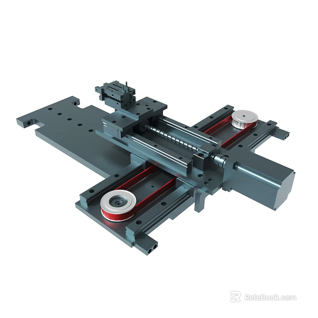 Precision Mechanical Linear Stage With Metal Frame And Sliding Rails 3d model