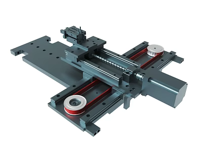 Precision Mechanical Linear Stage With Metal Frame And Sliding Rails 3d model