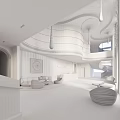 Elegant Modern Hotel Lobby Interior With Marble Floor Chandeliers And Reception Desk