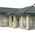 Traditional Single Family House With Gabled Roof Brick Exterior Attached Garage And Front Porch