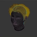 Game and Film Character Head Model with Brown Hairstyle Design