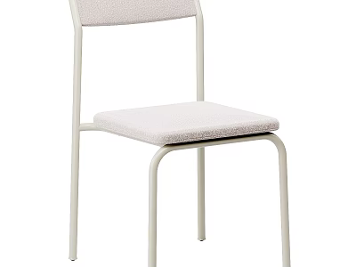 Modern Single Chair With White Metal Frame And Upholstered Seat Backrest 3d model