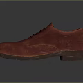 Red Leather Lace Up Shoes With Classic Design And Dark Soles
