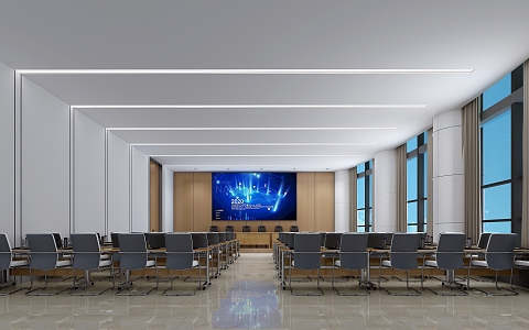 Modern conference room with podium conference room 3d model