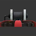Rusty Metal Reel Device And Gear With Red Ribbons And Blue Center Ball