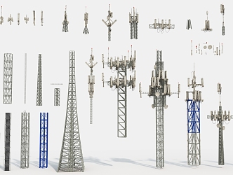 Antenna Retro Industrial Equipment Communication Facilities Satellite Steel Structure Tower 3d model