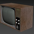 Vintage Television With Wooden Frame Classic Knobs And Worn Screen Design 3d model