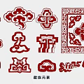 Tibetan Style Red Wall Decor With Traditional Ornate Patterns And Cultural Elements 3d model