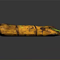 Vibrant Yellow Decorative Cushion With Green Accent Lines And Distressed Texture