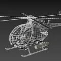 Black Military Helicopter With Transparent Cockpit And Rocket Launchers