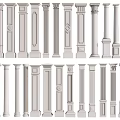 Various Styles Of Classical Roman Columns With Decorative Details And Designs