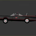 Batman Inspired Classic Black Car With Red Accents And Convertible Design