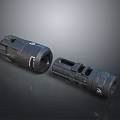 Weapon Muzzle Devices In Metallic Black With Porous Structure And Durable Build 3d model