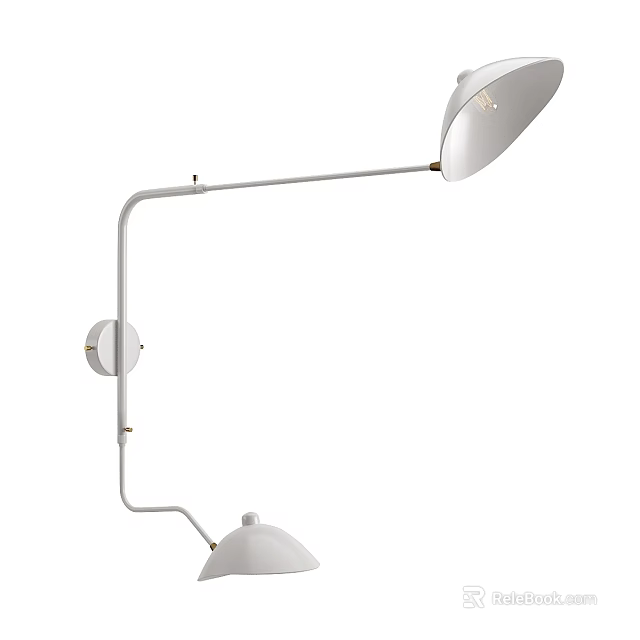 Modern Wall Lamp With Double Shade Adjustable Metal Arm For Home Interior Decor 3d model 