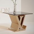 Light Luxury LV Corner Glass 3d model