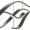 Stylish Modern Curved Wave Metal Chandelier Design For Contemporary Interiors