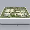 Modern Sales Office Building Model With Residential Complex Greenery And Roads