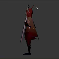 Mystical Cloaked Character With Branch Like Head Appendages And Small Bird Companion Creatures