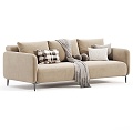 Fabric Sofa Double Sofa Leisure Sofa 3d model