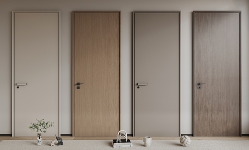 Modern swing door single door 3d model