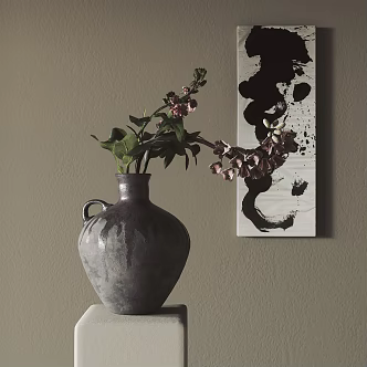 Quiet Vase Pottery Pot Vase Flower Art 3d model