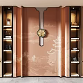 New Chinese Style End View Screen Entrance Cabinet Background Wall 3d model