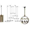 Modern Chandeliers With Layered Glass Shades And Metal Frames For Home Interior Design