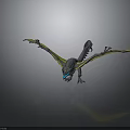 3D Rendered Mythical Dragon With Gray Body Yellow Wings And Blue Glowing Accents