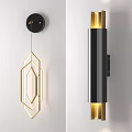 Modern Wall Lamps With Geometric Shapes Metal Glass Black Gold Design