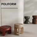 POLIFORM Modern Stools Display With Various Colors And Unique Designs 3d model