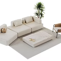 Modern sofa coffee table combination 3d model