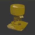 Traditional Bonsai Potted Plant In Carved Ceramic Pot With Decorative Base